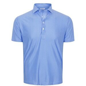 NWT Collars & Co SZ 2X Large Featherweight Flex Polo Blue Micro Gingham Relaxed